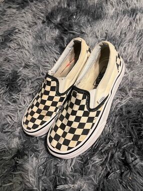 Vans Checkerboard Slip-On Sneakers - Black & Cream